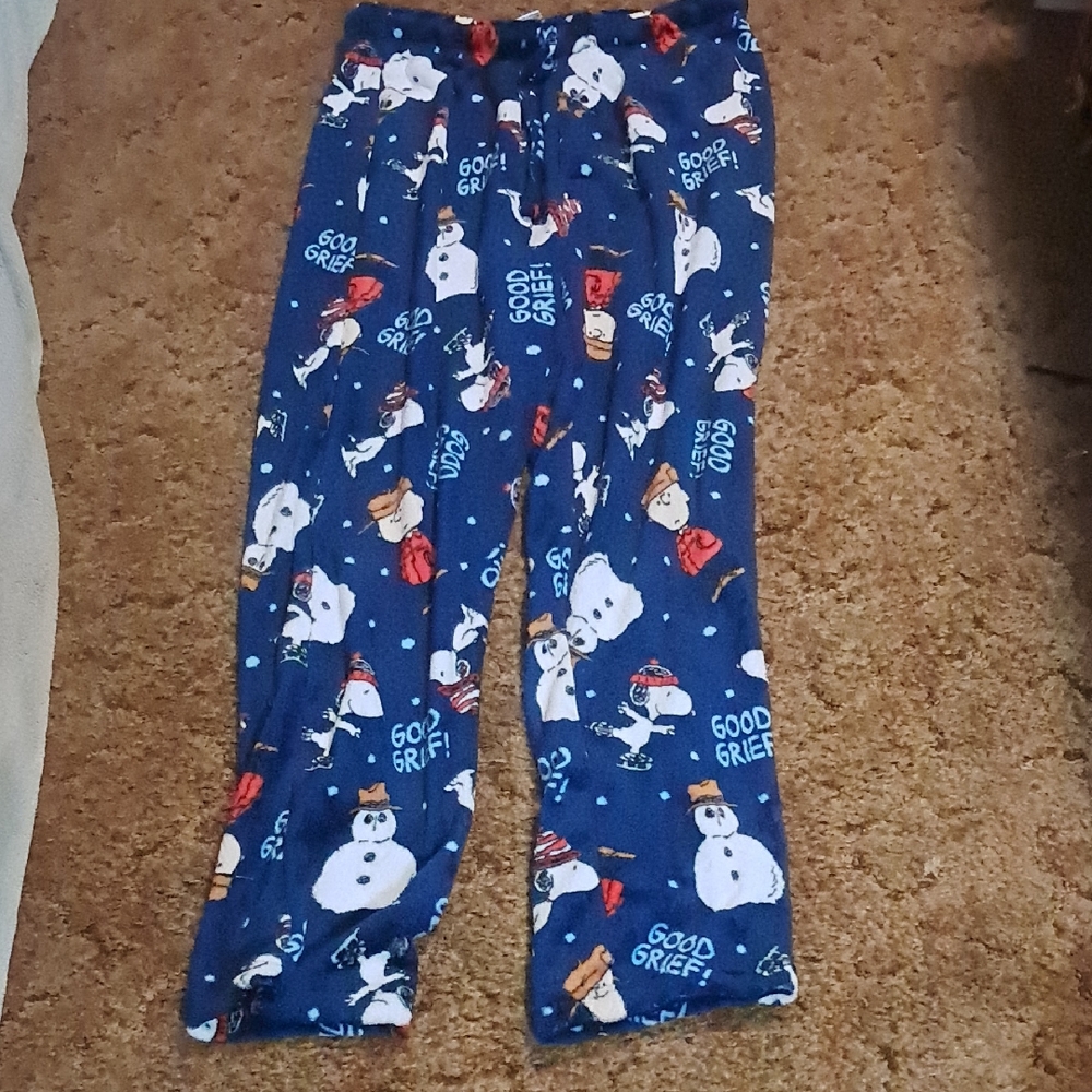 Brand New Peanut Snoopy charlie brown christmas Mens large Pajama Pants 2017